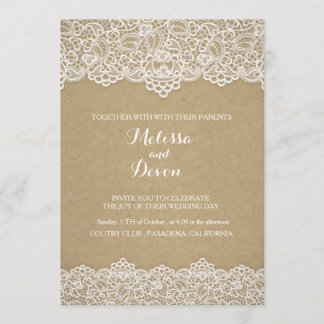 wedding invitation with lace