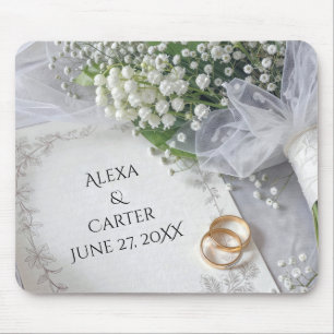 Wedding Invitation With Lily of the Valley Bouquet Mouse Mat