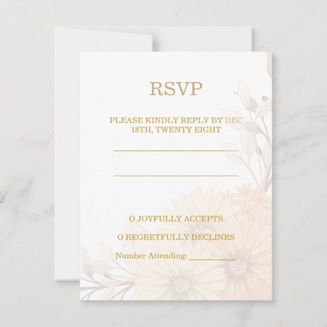  Wedding Invitation with Pastel Floral Design (Front)