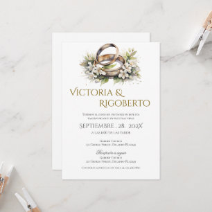 Wedding invitation with rings