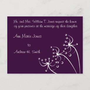Wedding Invitation with White Wild Flowers Postcard