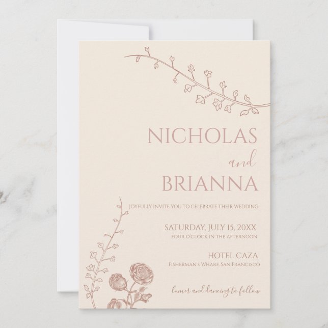 wedding invitations boho minimalist (Front)
