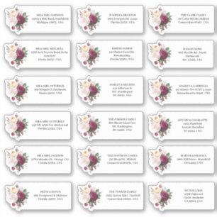 Wedding Invitations Burgundy Floral Address 