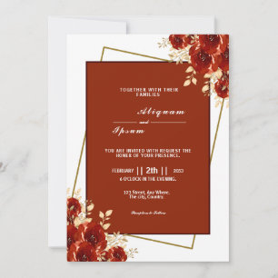 Wedding invitations card Floral design template