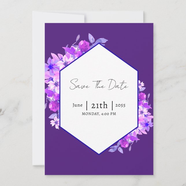 Wedding invitations card thenplate design (Back)