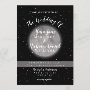 Wedding Invitations   Celestial Full Moon and Star