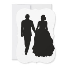 Wedding Invitations Couple Silhouette