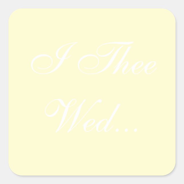 Wedding Invitations Cream Square Sticker (Front)