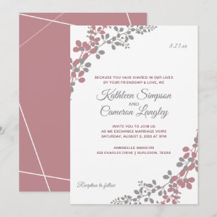 Wedding Invitations Dusty Rose Baby's Breath