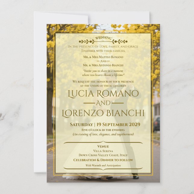 Wedding Invitations Elegant Classic Spring Theme (Front)