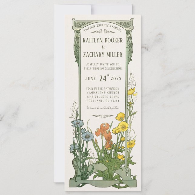 Wedding Invitations | Floral Art Nouveau (Front)