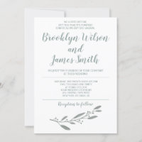 Wedding Invitations For Second Marriage Sage Green