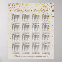 Wedding Invitations | Gold Confetti Seating Chart
