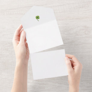 Wedding Invitations( good luck four-leaf clover ) All In One Invitation