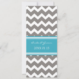 Wedding Invitations Grey Blue Chevron