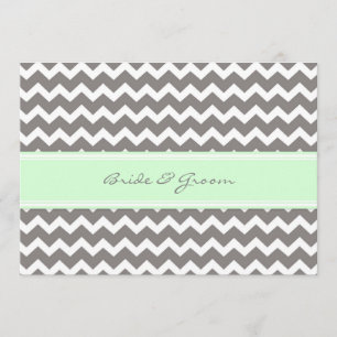 Wedding Invitations Grey Mint Chevron