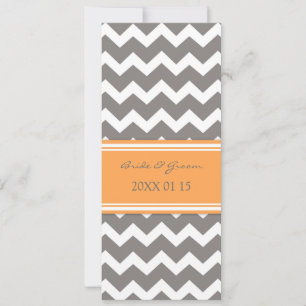 Wedding Invitations Grey Orange Chevron