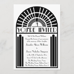 Wedding Invitations in Bold Art Deco Style