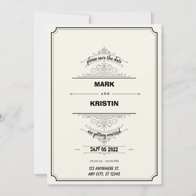 Wedding Invitations in the Traditional Style (Front)