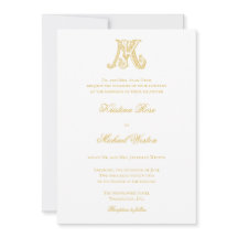 Wedding Invitations KM Monogram or MK Monogram