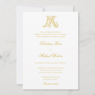 Wedding Invitations KM Monogram or MK Monogram