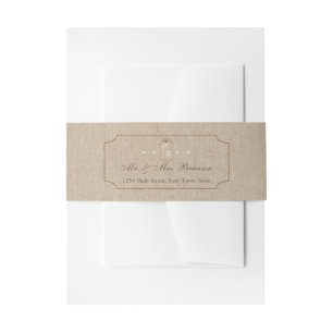 Wedding Invitations Mason Jar Linen Canvas Invitation Belly Band