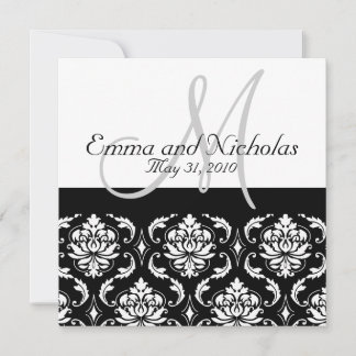 Wedding Invitations Monogram Damask
