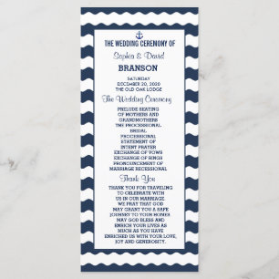 Wedding Invitations   Nautical Navy Program