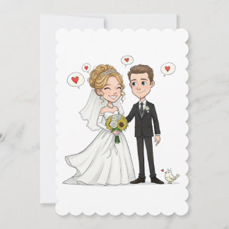 Wedding invitations on flat printed paper