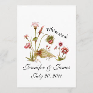 Wedding Invitations Painted Wild Flowers