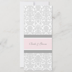 Wedding Invitations Pink Grey White Damask