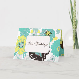 Wedding Invitations ~ summer florals blue poppies