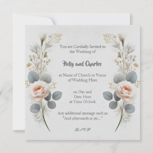 Wedding Invitations with a Flowery Border.
