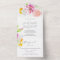 Wedding Invitations with RSVP Card Pink Flowers