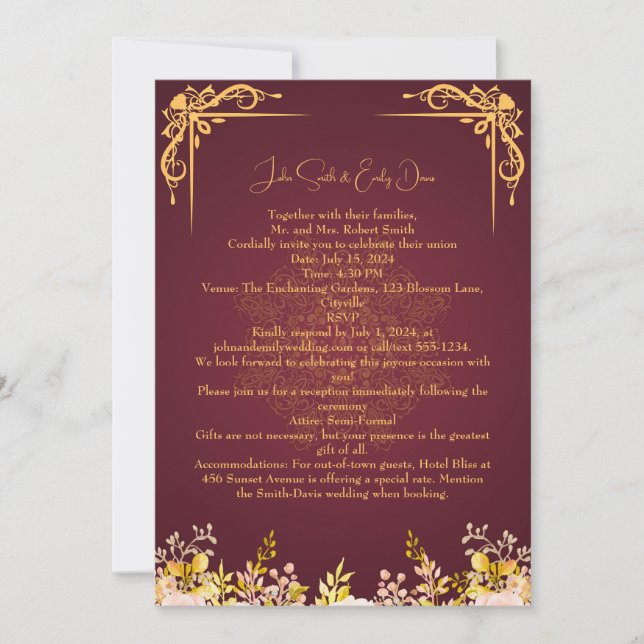 Wedding Invitations with Rsvp Qr Code (Front)