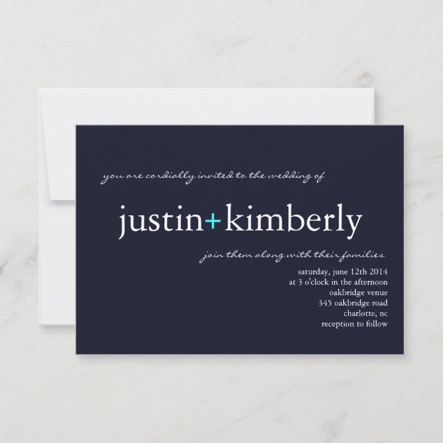 Wedding Invite | A+ Navy Blue (Front)