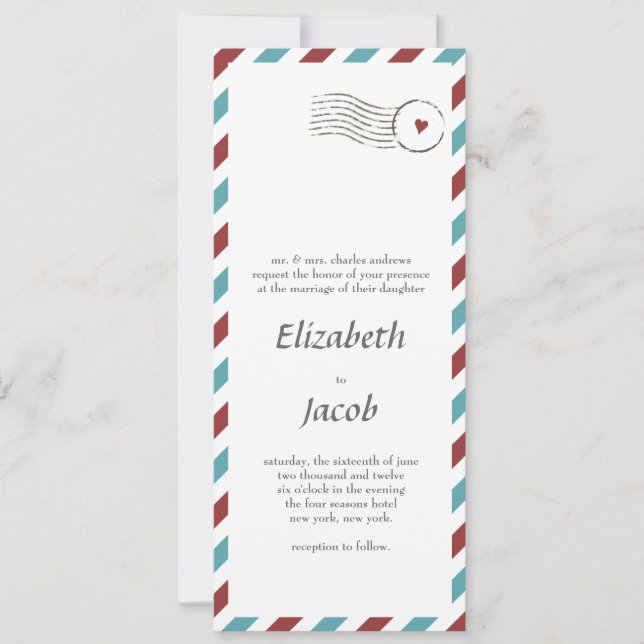 Wedding Invite // Airmail Love (Front)