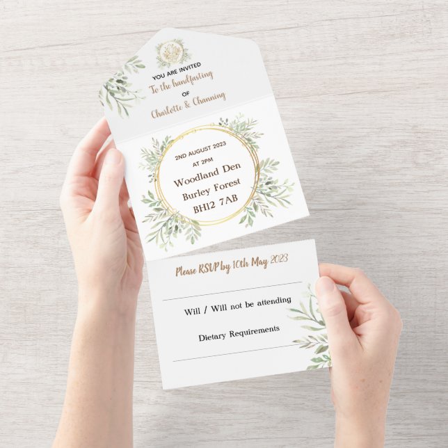 Wedding Invite | All in one | RSVP | Handfasting (Tearaway)