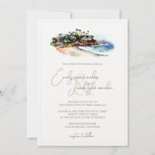 Wedding Invite - Beach Coast in Watercolor