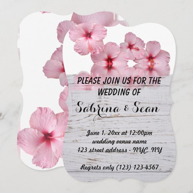 Wedding Invite Blended Half and Half Design (Front/Back)