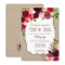 Wedding Invite, burgundy floral rustic 3979