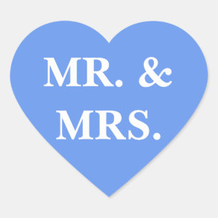 Wedding Invite Cornflower Blue Heart Sticker