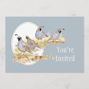 Wedding Invite Custom California Quail Birds