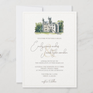 Wedding Invite - Historic Castle in Watercolor