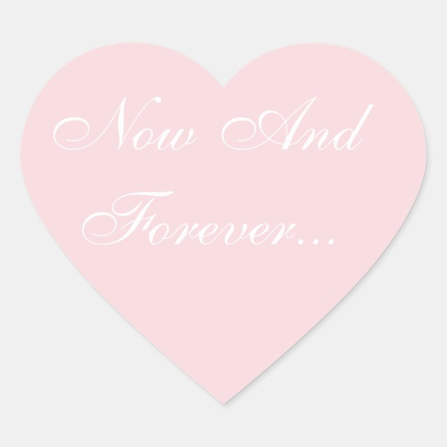 Wedding Invite Pale Pink Heart Sticker (Front)