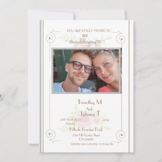 Wedding Invite Personalized Photo Name Address 