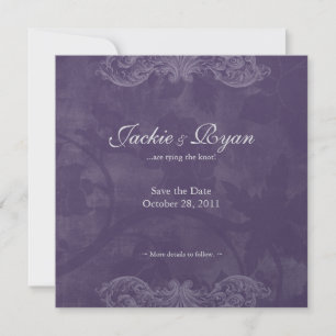 Wedding Invite Save the Date Antique Rose silver p
