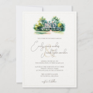 Wedding Invite - Southren Manor in Watercolor