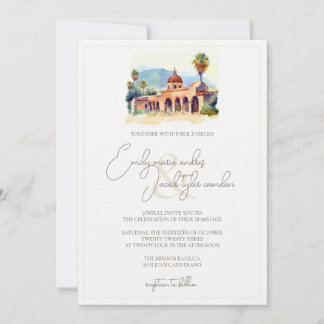 Wedding Invite - Spanish Mission in Watercolor