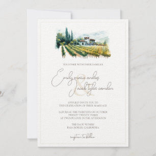 Wedding Invite - Vineyard in Watercolor